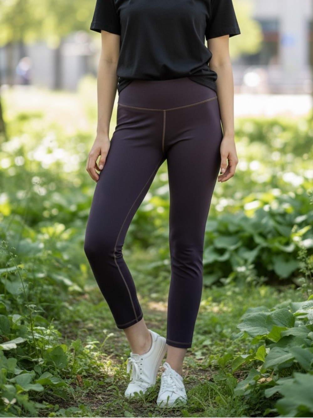 Fabletics Cropped High-Rise Leggings in Deep Plum AJH01